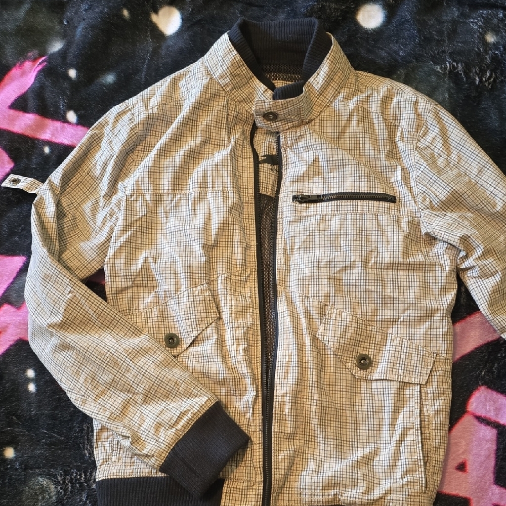Heritage 1981 Vintage Cream and Black Lightweight Shirt Jacket